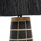Lampe à poser Naxos en terre cuite noire et herbe tressée 56 cm, vue 6