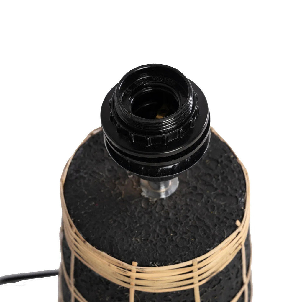Lampe à poser Naxos en terre cuite noire et herbe tressée 56 cm, vue 7