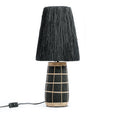 Lampe à poser Naxos en terre cuite noire et herbe tressée 56 cm