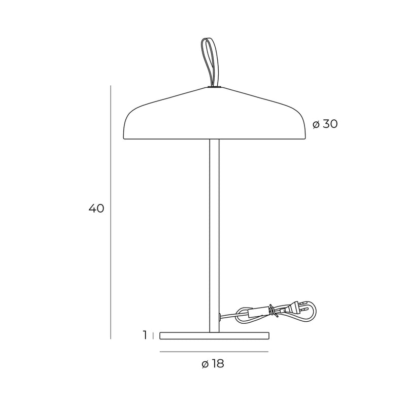 Dimensions Lampe à poser Nord métal noir