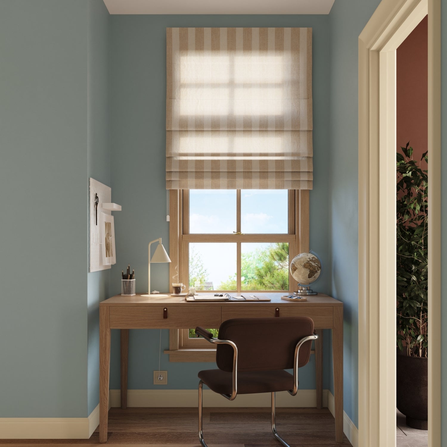 Lampe à poser Nox cône acier beige E14, vue 13
