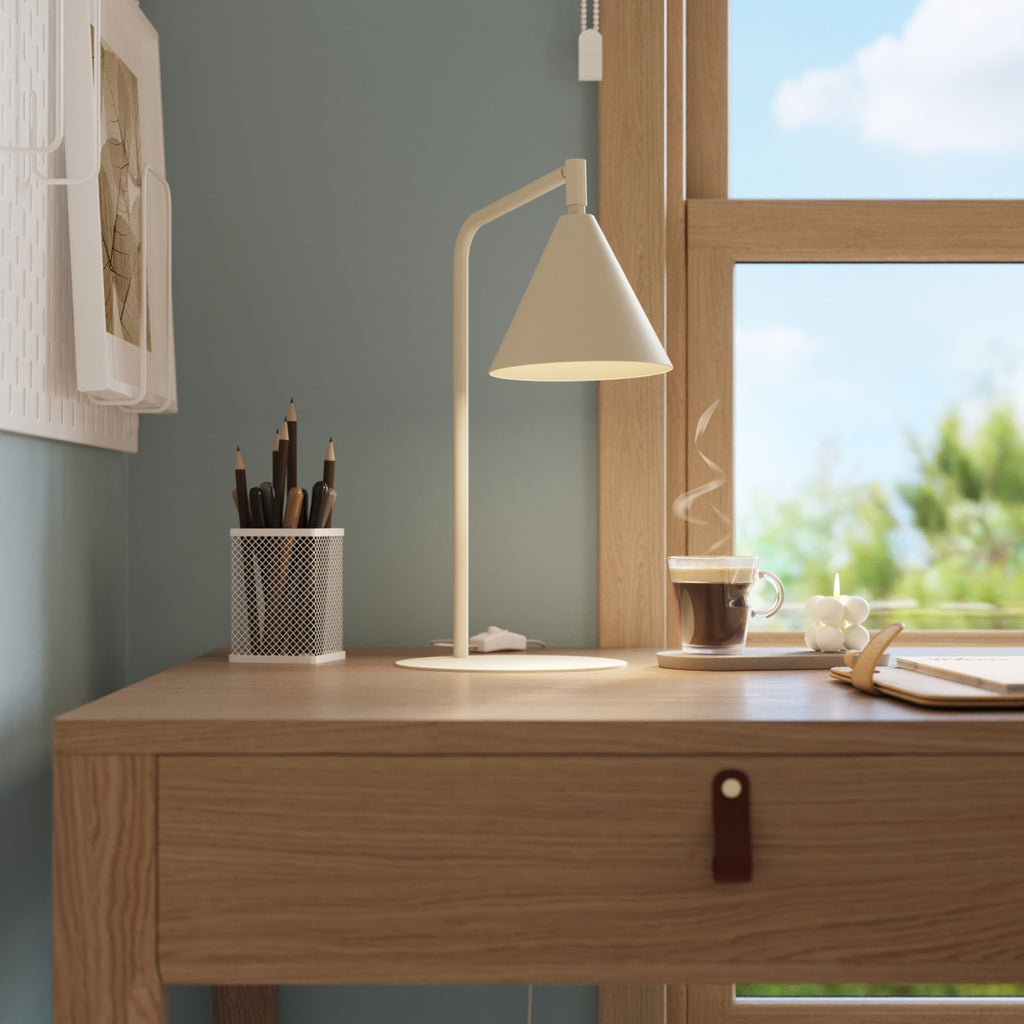 Lampe à poser Nox cône acier beige E14, vue 15