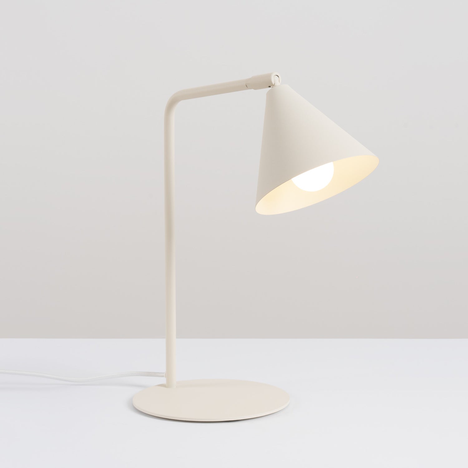 Lampe à poser Nox cône acier beige E14, vue 3