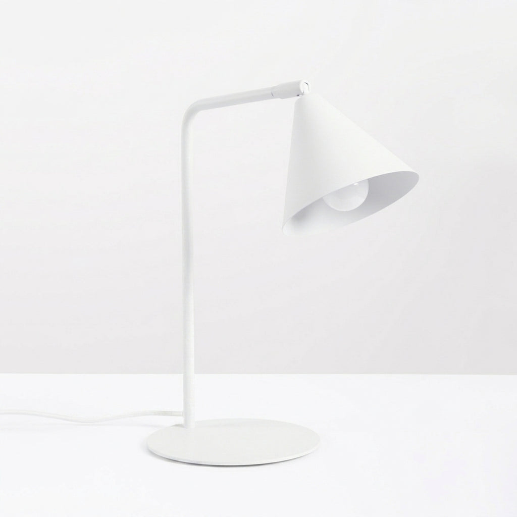 Lampe à poser Nox cône acier blanc E14, vue 2