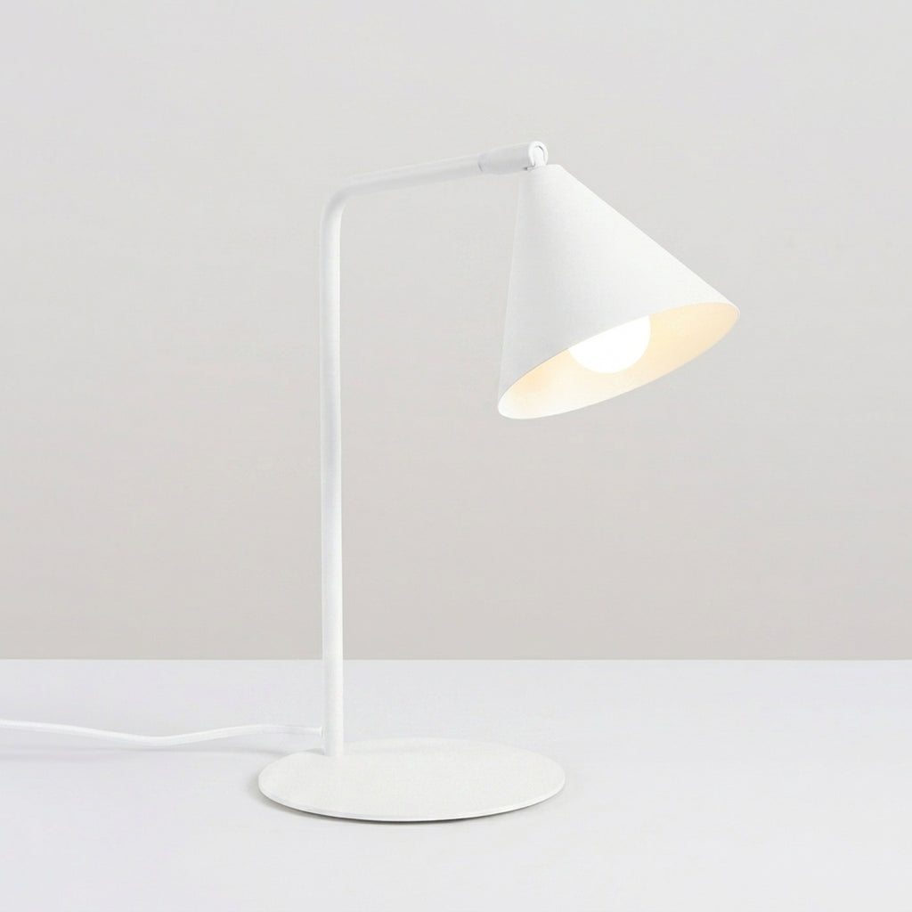Lampe à poser Nox cône acier blanc E14, vue 3