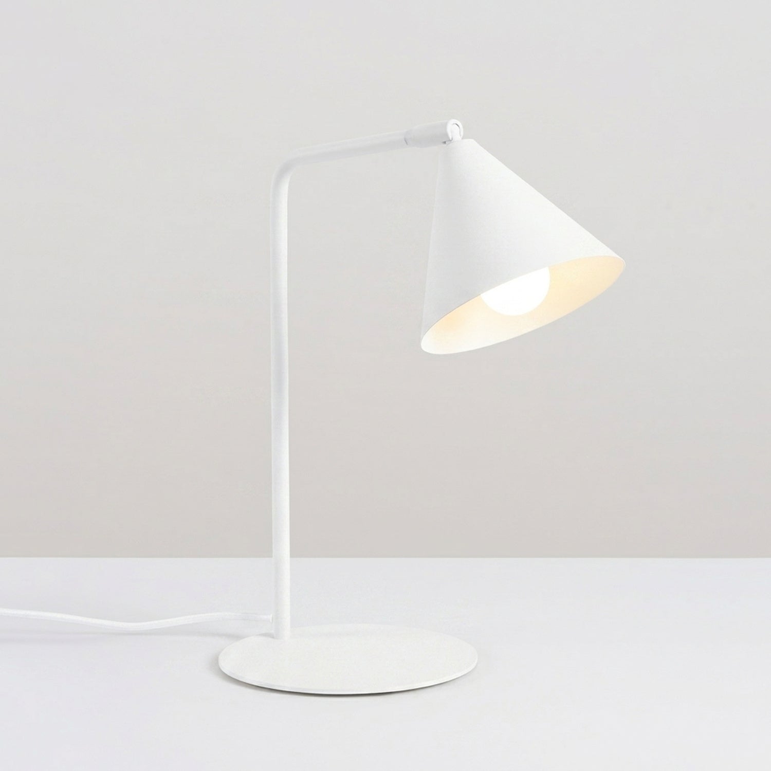 Lampe à poser Nox cône acier blanc E14, vue 3