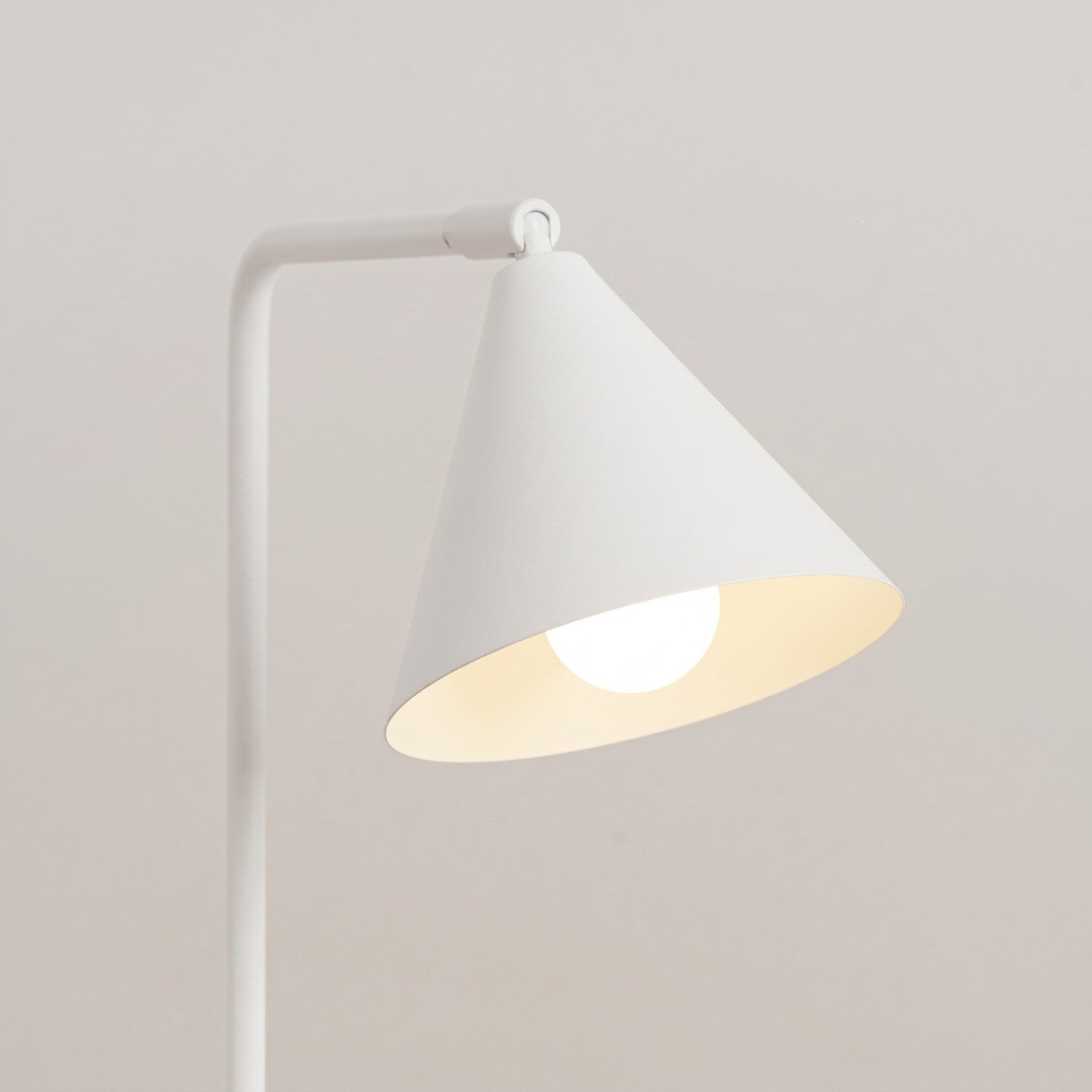 Lampe à poser Nox cône acier blanc E14, vue 4