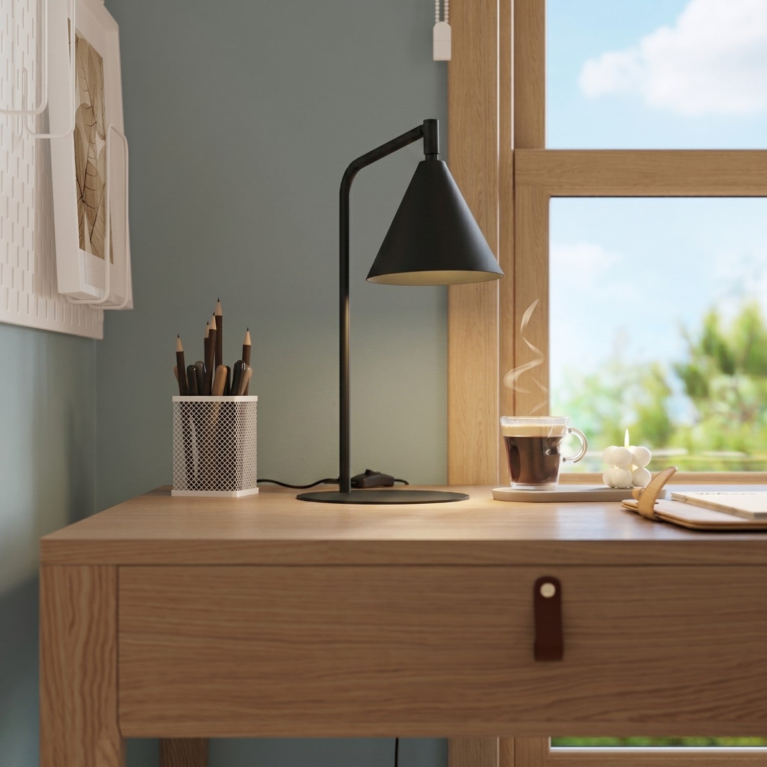 Lampe à poser Nox cône acier noir E14, vue 15