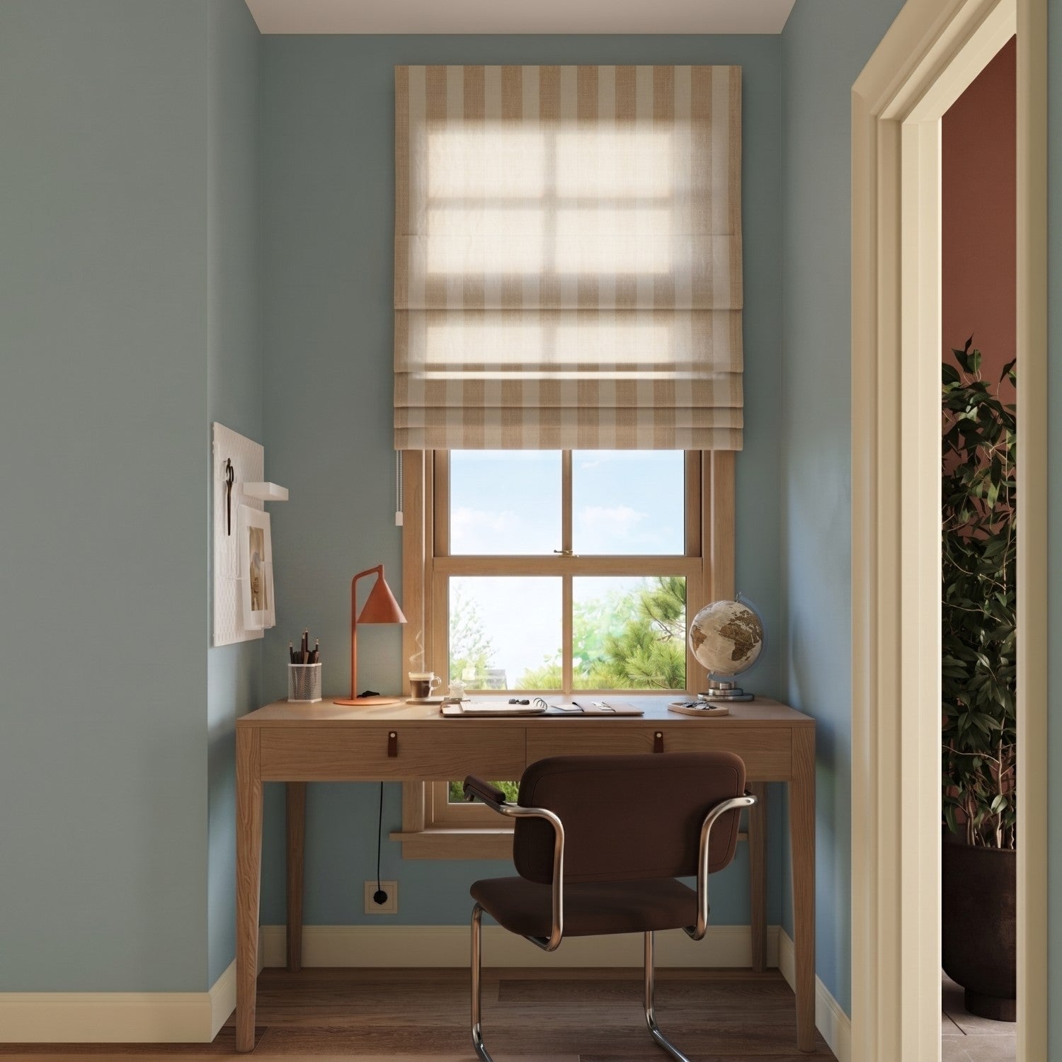 Lampe à poser Nox cône acier rouge ocre E14, vue 13