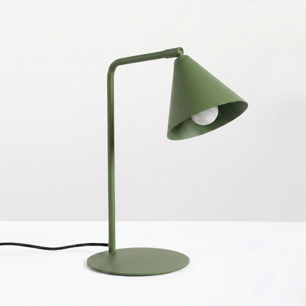 Lampe à poser Nox cône acier vert olive E14, vue 2