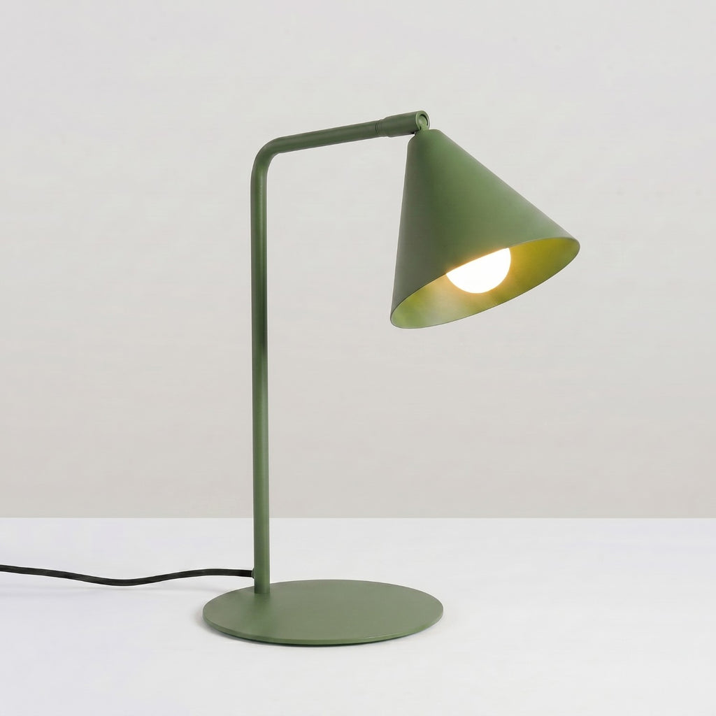 Lampe à poser Nox cône acier vert olive E14, vue 3
