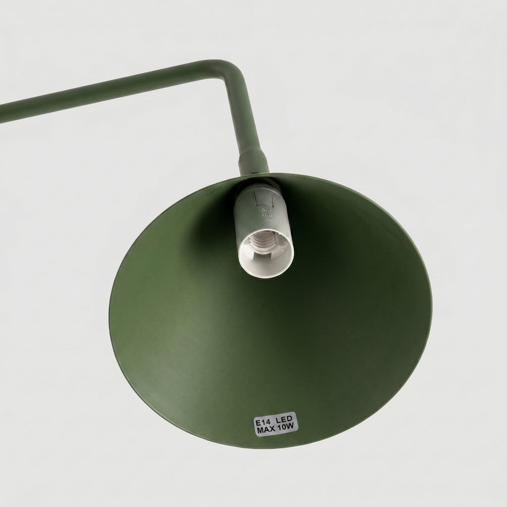 Lampe à poser Nox cône acier vert olive E14, vue 7
