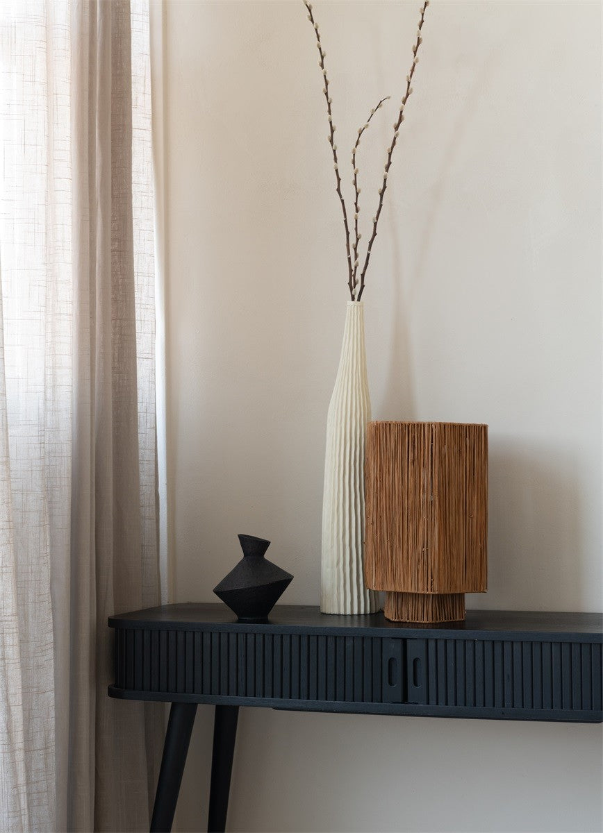 Lampe à poser Panama raphia brun E27, vue 5