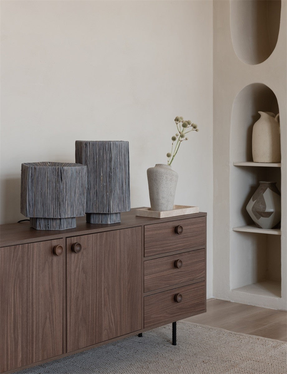 Lampe à poser Panama raphia gris E27, vue 8