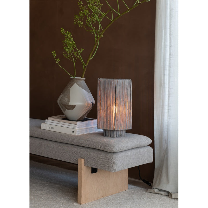 Dimensions Lámpara de mesa Panama rafia gris E27