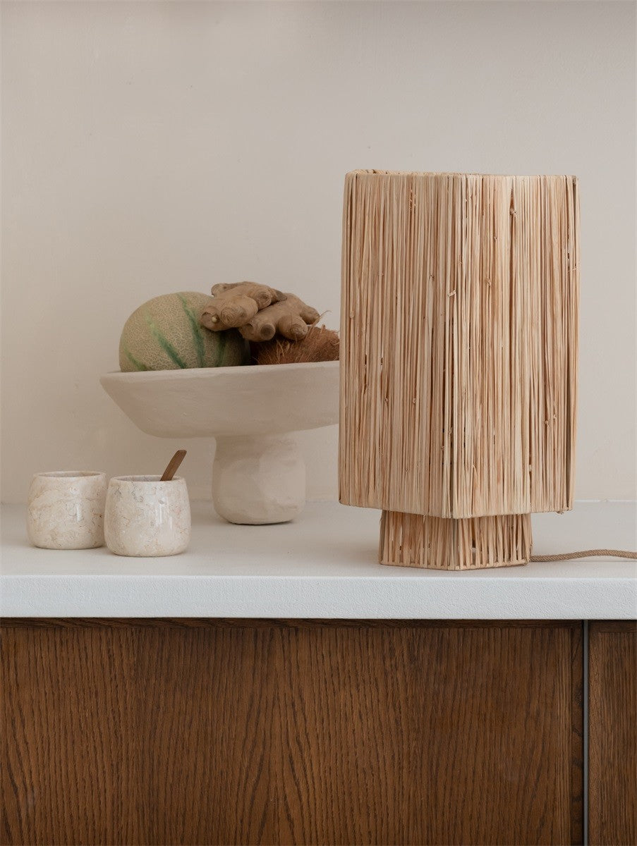 Lampe à poser Panama raphia naturel E27, vue 4