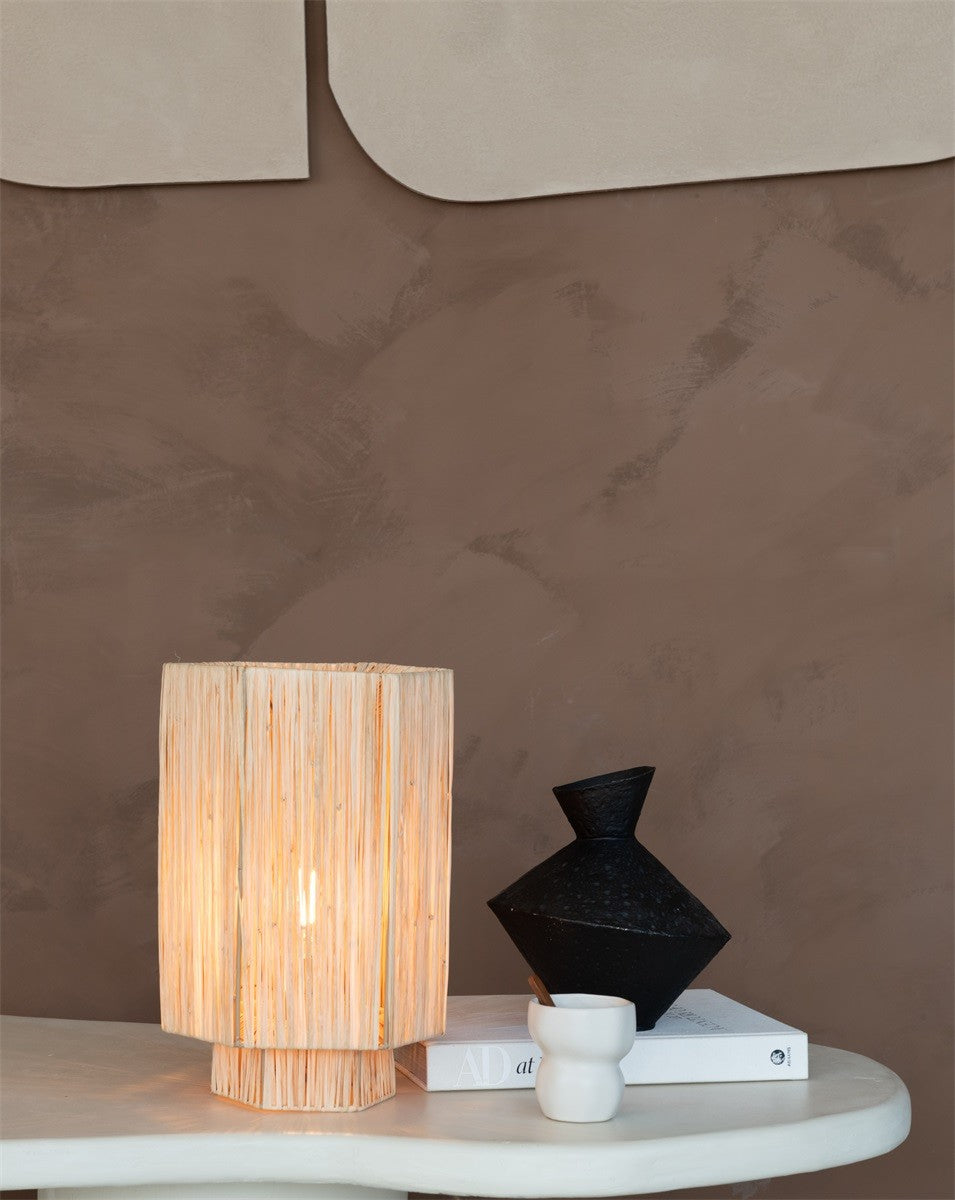 Lampe à poser Panama raphia naturel E27, vue 5