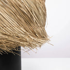 Lampe à poser Pandan en terre cuite noire à franges de sisal, vue 3