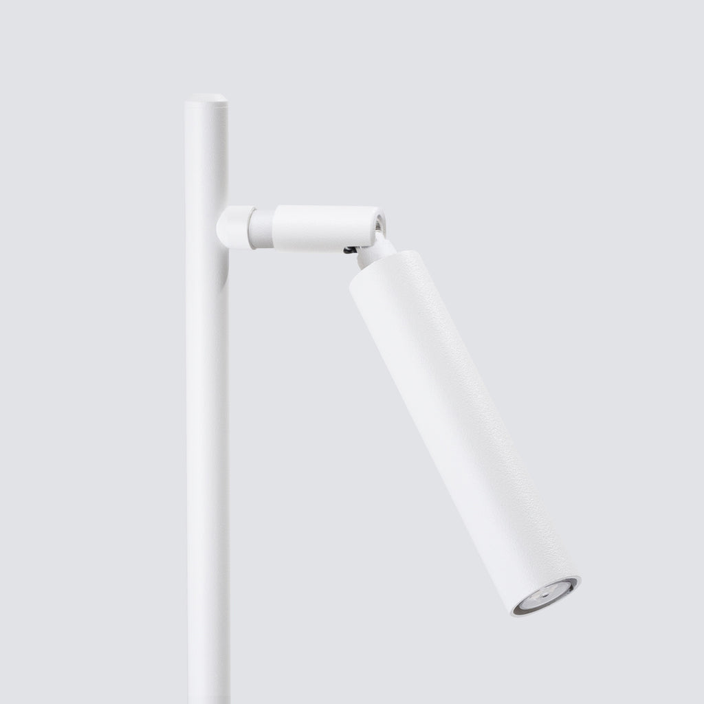 Lampe à poser Pastelo blanche G9, gros plan allumé