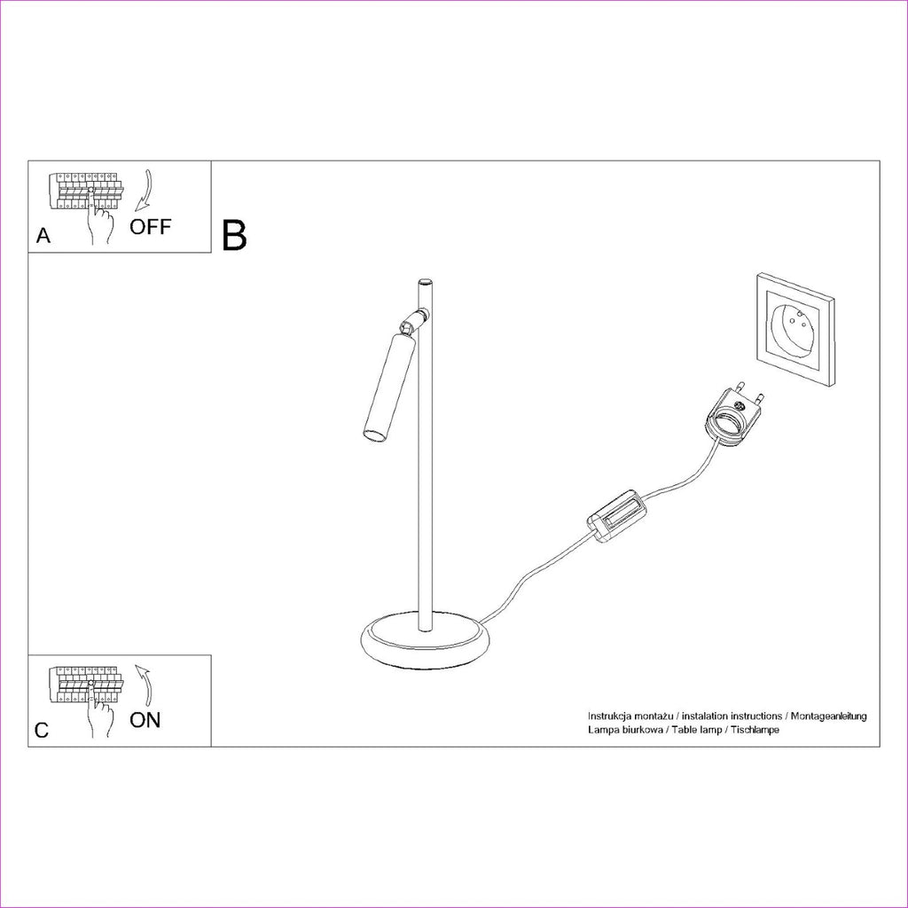 Notice de montage : Lampe à poser Pastelo noire G9