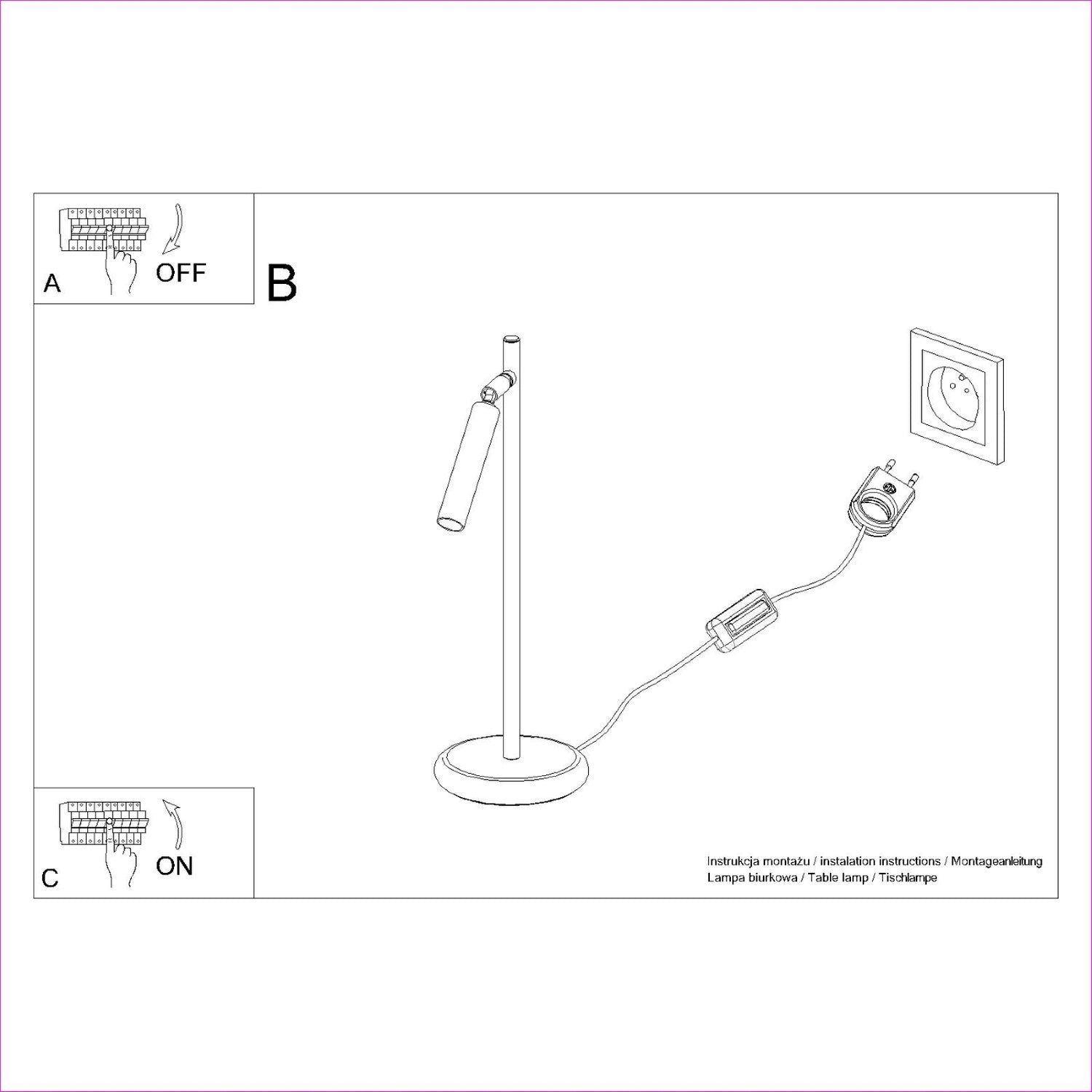 Notice de montage : Lampe à poser Pastelo noire G9