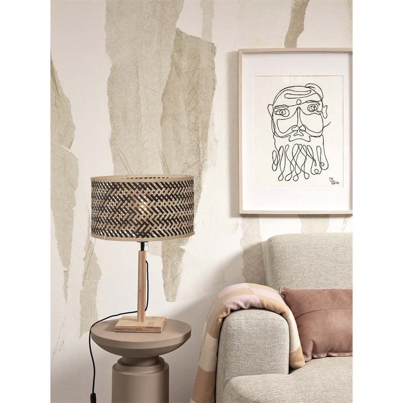 Dimensions Lampe à poser pied droit Java naturel 32 cm E27
