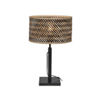 Lampe à poser pied droit Java noir 32 cm E27