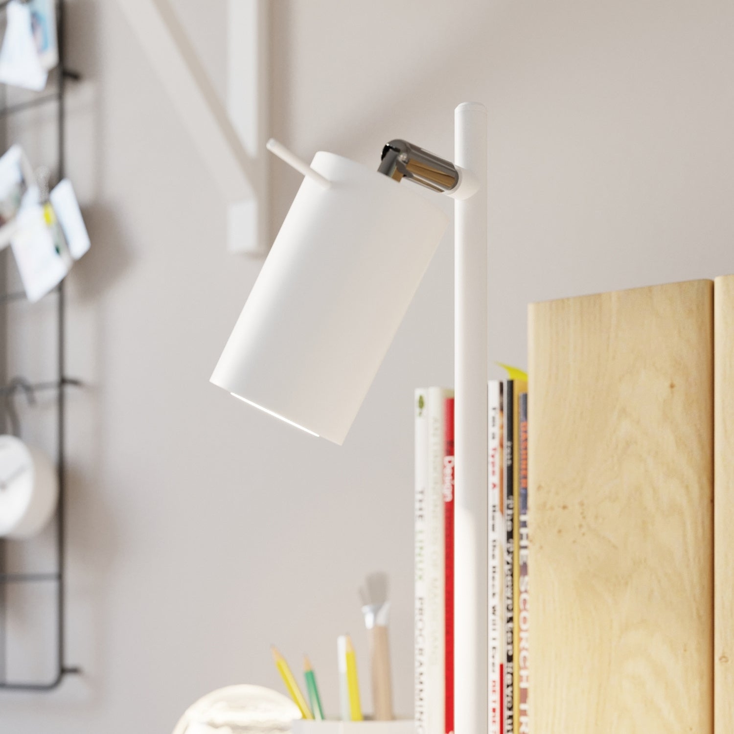 Lampe à poser Ring blanc en situation dans un intérieur contemporain