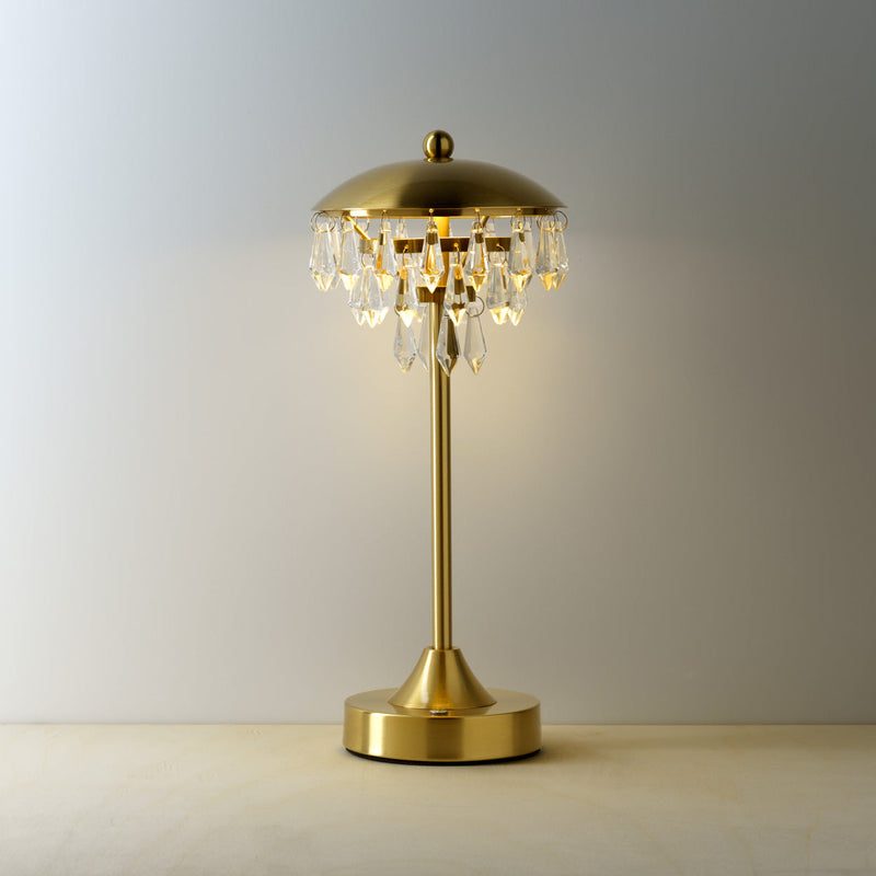 Dimensions Lampe à poser sans fil Chandelette métal doré à pampilles
