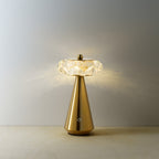 Lampe à poser sans fil Diamond Diva en métal facetté en situation