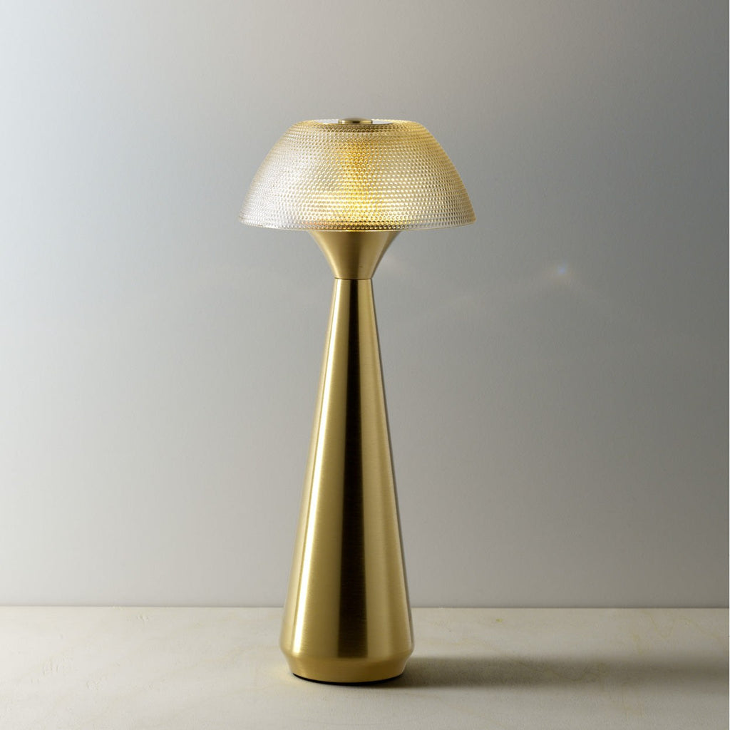 Lampe à poser sans fil Mushlampio en métal en situation