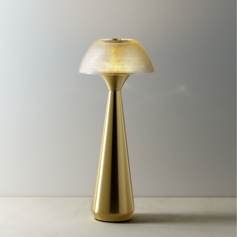 Dimensions Lampe à poser sans fil Mushlampio métal ton laiton 28 cm