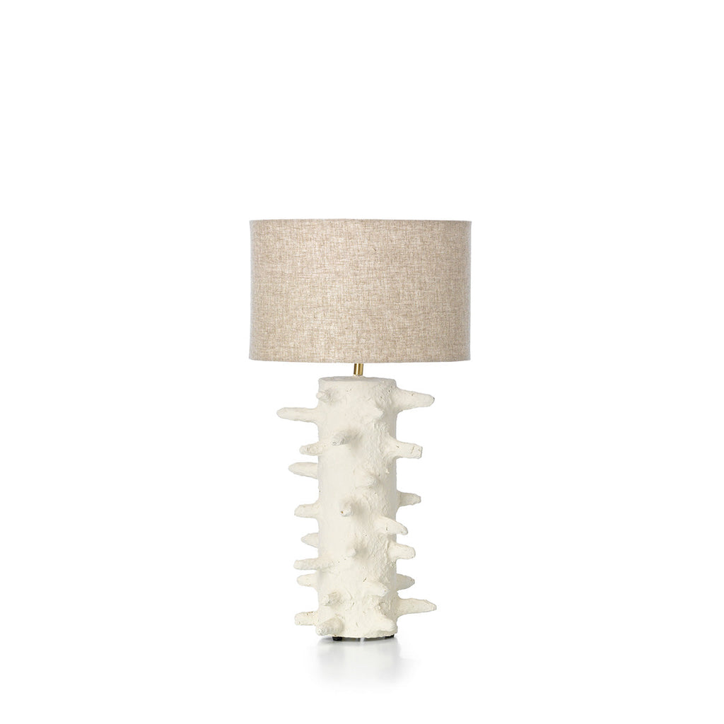 Lampe à poser Spiketacular en papier mâché blanc 41 cm