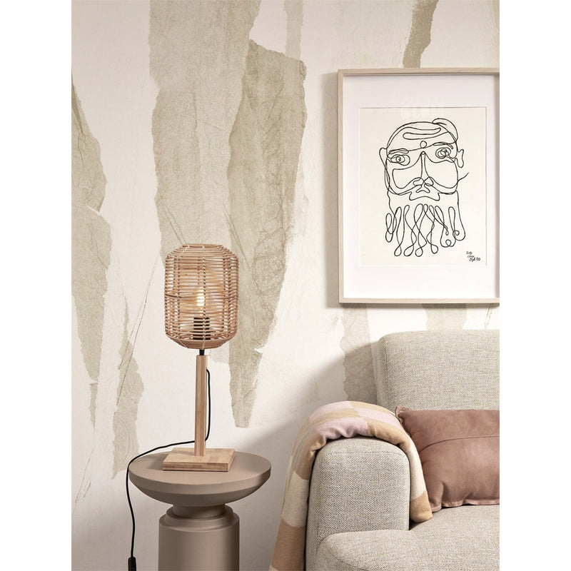 Dimensions Lámpara de mesa Tanami ratán natural farol 25 cm E27
