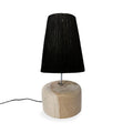 Lampe à poser en teck et raphia noir 55 cm