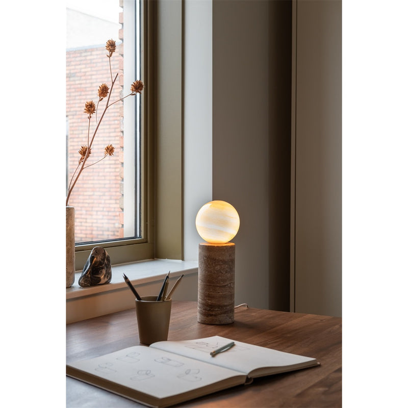 Dimensions Lampe à poser Tivoli travertin sable 30 cm G9