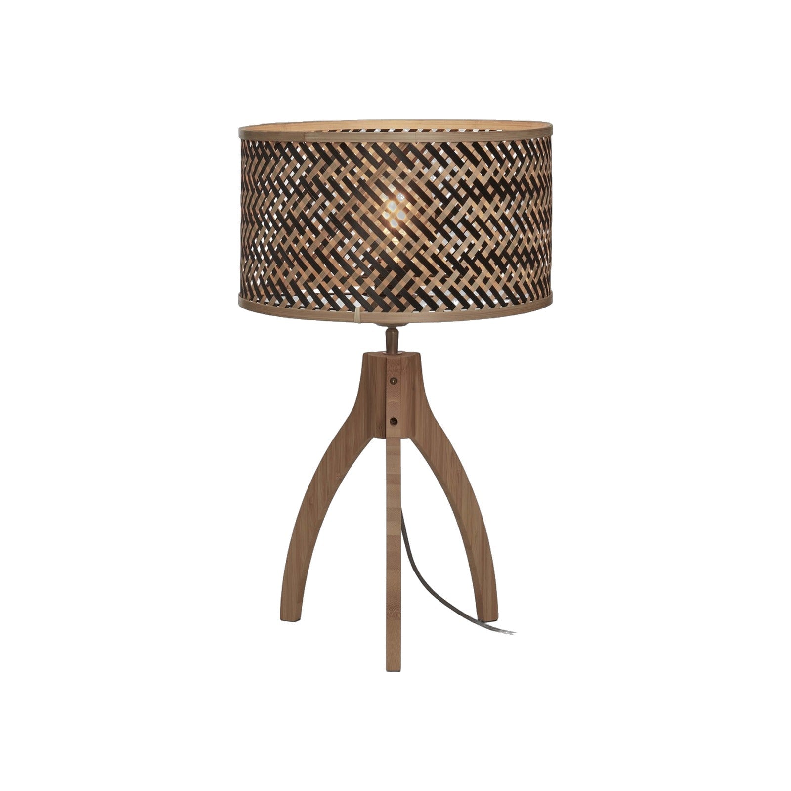 Lampe à poser trépied Java naturel bicolore 32 cm E27