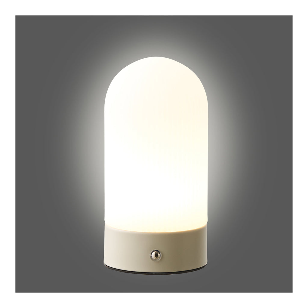 Lampe Ashford blanc beige éclairage LED vue basse ambiance cocooning