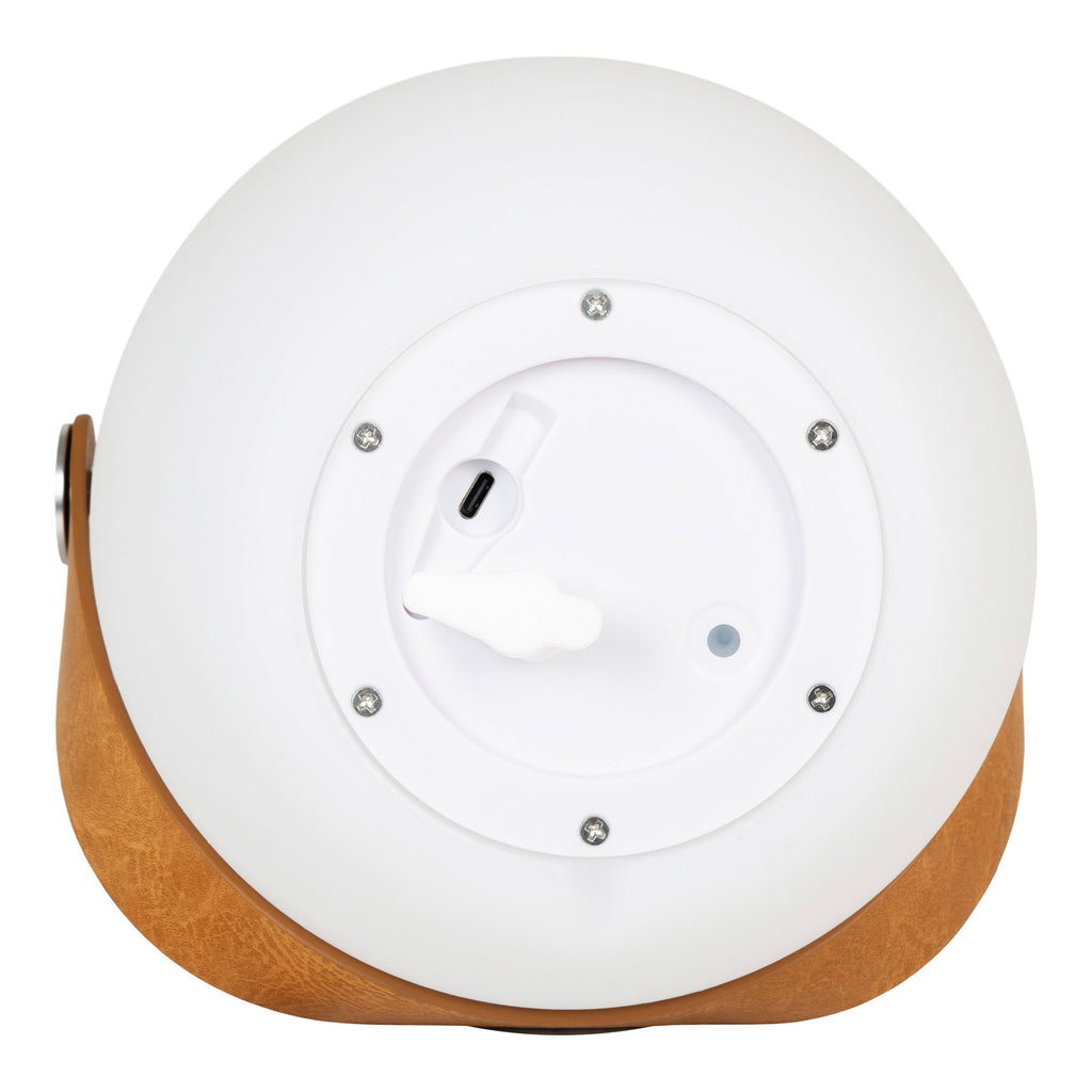 Vue dessous lampe Cardiff blanche port USB-C recharge et interrupteur