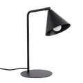 Lampe de bureau Nox laque noire avec bras à l'équerre et cône orientable sur base ronde