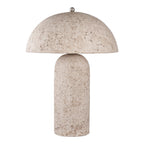 Lampe de table Astley en papier mâché effet pierre grise abat-jour dôme et fût arrondi