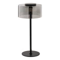 Lampe de table Cholet abat jour verre fumé pied noir