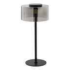Lampe de table Cholet abat jour verre fumé pied noir
