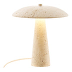 Lampe de table Consett travertin forme champignon vue de face