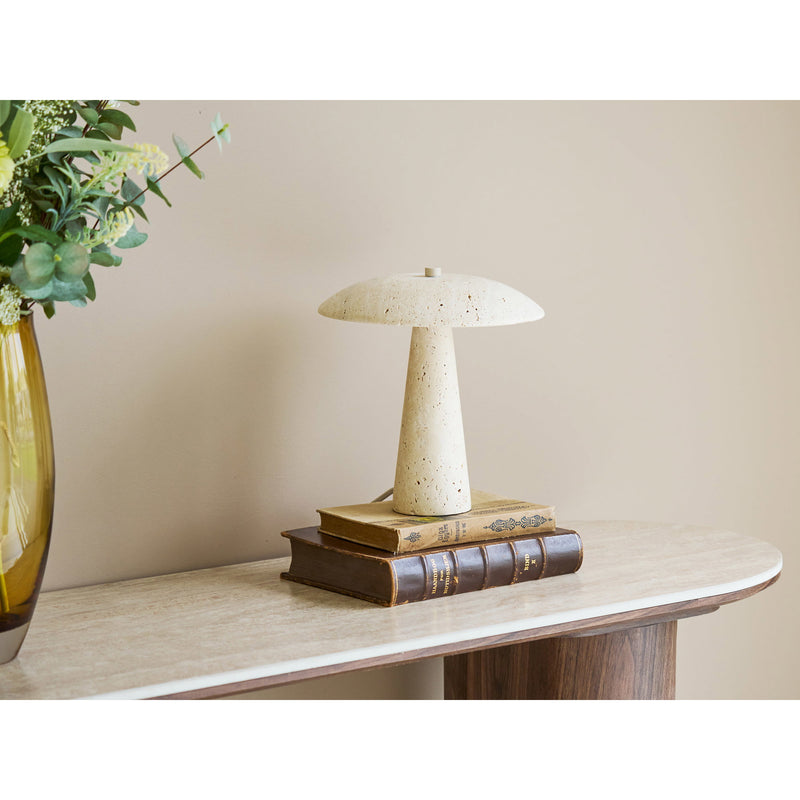 Dimensions Lampe de table Consett travertin forme champignon