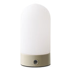 Lampe Ashford vue du côté de son port de recharge USB-C sous cache transparent