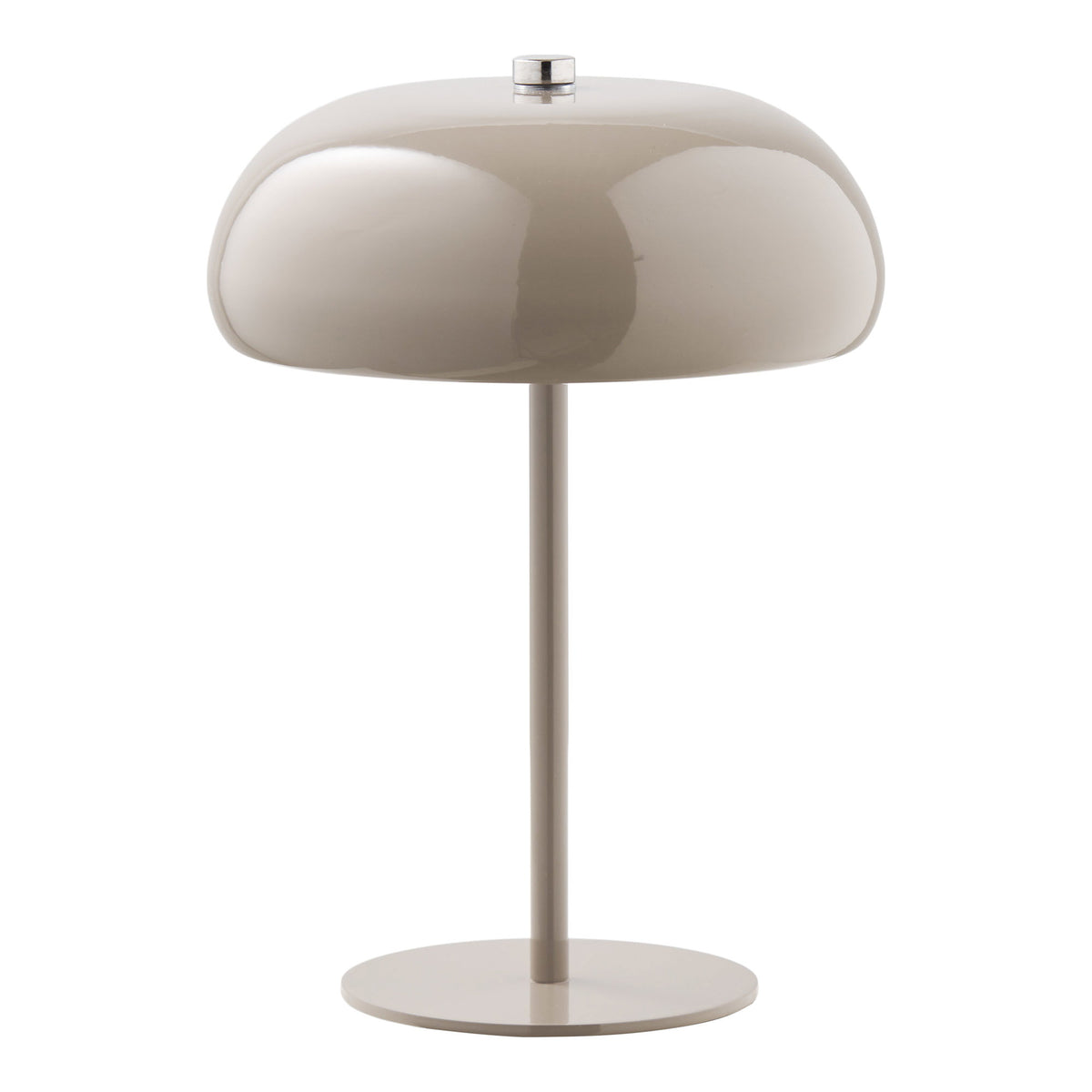 Lampe de table rechargeable Margate Laque taupe dôme champignon vue de face