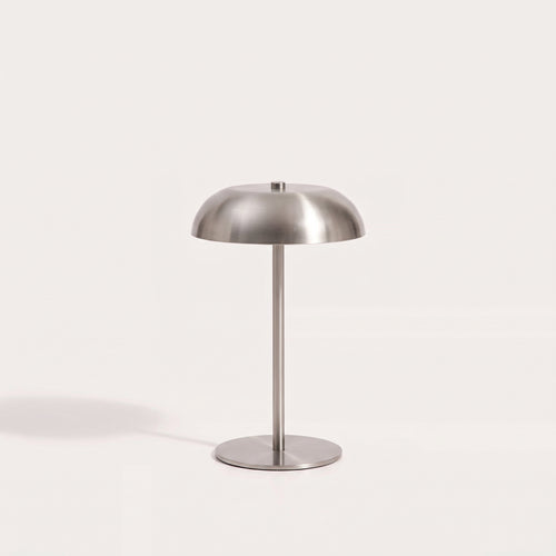 Fenwick cordless table lamp brushed silver metal 30 cm