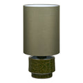 Lampe de table Sibsey pied céramique vert abat jour tissu