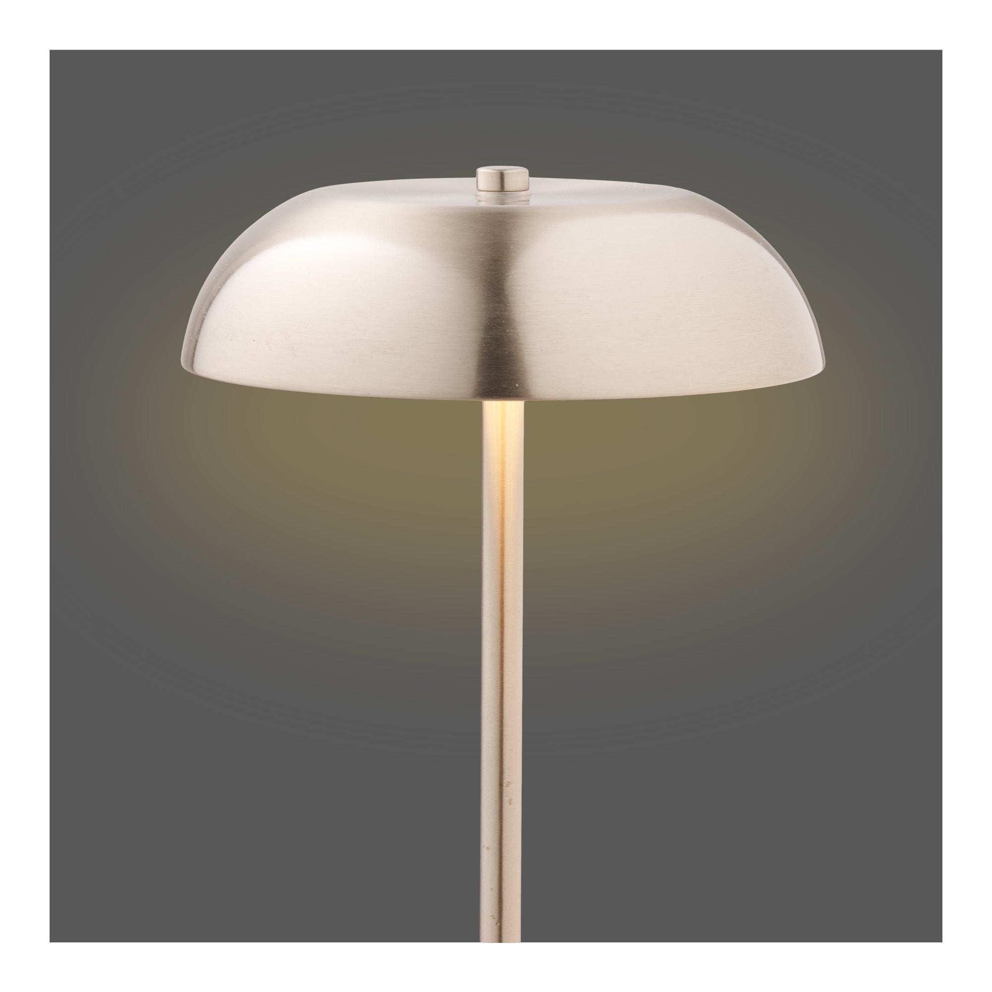 Lampe décorative Fenwick rechargeable acier brossé 30 cm vue de face